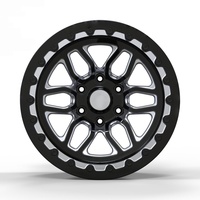 S3-00033 18-24 Llantas de Aluminio Forjado Personalizadas con Acabado Negro Brillante, Borde Mecanizado, Diseño Deep Dish, Estándar DOT para F150 Raptor