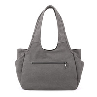 Sac fourre-tout en toile imperméable au design tendance, fermeture ouverte, grande capacité, plusieurs poches, été, automne, hiver, printemps, shopping