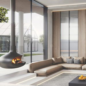 ตกแต่งบ้านเตาผิงไฟฟ้าหลังคาระงับไอน้ําจําลองคาร์บอนไฟเตาผิงเทียมพร้อมรีโมทคอนโทรล - Product Image 2