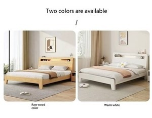 Bộ giường ngủ gỗ sồi nguyên khối phong cách Bắc Âu đơn giản, sang trọng, đặt làm theo yêu cầu, dành cho khách sạn, căn hộ, giường đơn, giường đôi, bán chạy. - Product Image 6