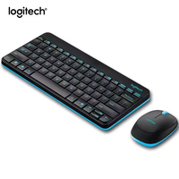 Keyboard dan Mouse Nirkabel Logitech MK245 Nano Combo 2.4G, Keyboard Mini Ringkas Anti Cipratan, Daya Tahan Baterai Lama, untuk Kantor