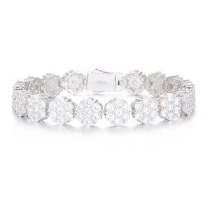 Самый продаваемый браслет-цепочка из позолоченного 18-каратным золотом циркония с кластерным дизайном, прозрачный, в стиле кубинской цепи, унисекс, модный, трендовый стиль - Product Image 2