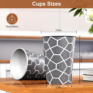 Vasos de Papel Personalizados de 8oz 12oz 16oz 24oz 32oz con Tapa para Llevar, Impresión de Logotipo Personalizado, Vaso de Café de Papel - Product Image 2