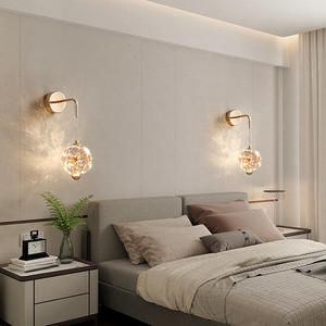 Lámpara de pared de cristal de diente de león, Villa de campo, dormitorio, soporte de noche, luz, Fondo de entrada moderno, decoración de pared, accesorio de pared - Product Image 3