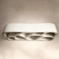 Table console en marbre perforé bio Dream Home, sculpture creuse cellulaire courbe, mobilier d'entrée design