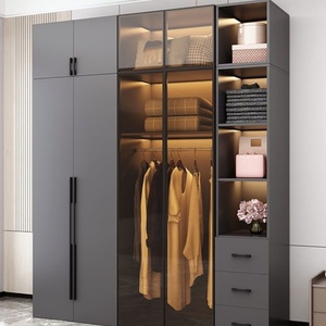 Custom moderna camera da letto <span class=keywords><strong>in</strong></span> vetro armadio vestiti guardaroba <span class=keywords><strong>mobili</strong></span> di stoccaggio per camera da letto - Product Image 2