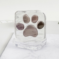 Palette à cinq couleurs bricolage conteneur cosmétique assiette vide boîte à fard à joues biodégradable mignon chat ours patte ombre à paupières conception maison