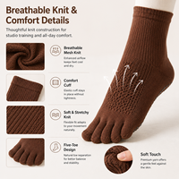 Kaos Kaki Pilates Rajut Khusus dengan Sol Anti-Selip Anti-Bakteri dan Bernapas untuk Studio Yoga Musim Semi Merek Kebugaran Label Pribadi