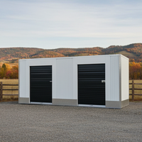 Unité de stockage extérieure moderne en acier, mini-bâtiment de haute qualité, solution d'atelier et d'entrepôt avec porte enroulable