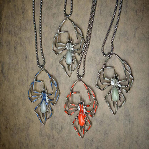 Thời trang phát sáng côn trùng Halloween Vòng cổ sáng tạo hip hop nhện Vòng cổ cho con trai tôi - Product Image 2