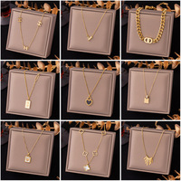 Collier en acier inoxydable de luxe exquis pour enfants, chaîne de clavicule simple et originale, pendentif plaqué or