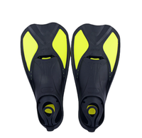 Palmes de natation pleine longueur à lame courte, bicolores, légères, pour l'entraînement, la plongée avec tuba et les voyages, plusieurs couleurs