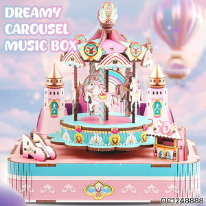 Caja Musical de <span class=keywords><strong>Carrusel</strong></span> para Armar, 90 Piezas, Rompecabezas 3D de Madera, Juguete para Adultos y Niños - Product Image 3