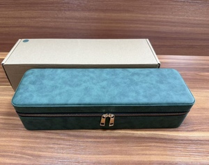 Estuche de Almacenamiento para Relojes de Cuero con Cierre de Cremallera y 6 Compartimentos, Interior de Terciopelo, Impermeable, Portátil, Organizador de Viaje para Relojes de Pulsera, con Logotipo Personalizado - Product Image 4