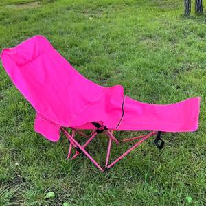 Silla Plegable Portátil con Cuatro Posiciones Reclinables y Reposapiés, para Jardín y Uso en Exteriores, Color Rosa - Product Image 2
