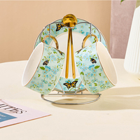 Ensemble de tasses à café en céramique européenne, ensemble de thé de l'après-midi de luxe exquis de haute qualité pour la maison, tasse à café avec boîte cadeau