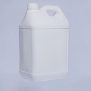 Bouteille carrée en plastique HDPE de 5 L avec poignée pour huile moteur, produits chimiques, lotions, avec bouchon à vis, impression de logo personnalisable - Product Image 1