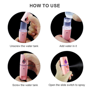 Appareil de pulvérisation faciale électrique personnel pour la maison, mini vaporisateur de soin de la peau portable à recharge USB, flacon pulvérisateur de brume nano pour le visage - Product Image 6