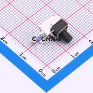 GT-TC102B-H080-L1 Tactile Switch Through hole,6.1x6.1mm Switch Single Pole Single Throw Round Button 2.5N Right Angle Insert - Product Image 1