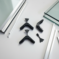 Connecteur d'angle en plastique 13,5A, étanche, argenté, pour barre, à brancher, pour joint de fenêtre en verre, OEM
