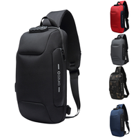 Sac de poitrine Oxford haute densité avec logo personnalisé, chargement USB, sac bandoulière avec verrou de sécurité, sac de poitrine tactique étanche
