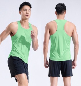Camiseta para correr para hombre, camiseta sin mangas ligera sólida de secado rápido, Camiseta deportiva sin mangas con logotipo personalizado, camiseta activa para gimnasio - Product Image 5