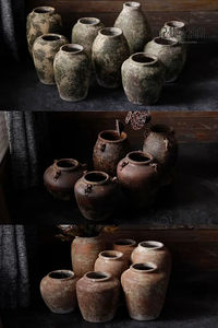 레트로 빈티지 북유럽풍 중국 수제 소박한 도기 셰비 시크 장식 홈 엔틱 세라믹 테라코타 화병 - Product Image 3