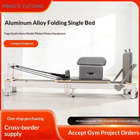 Machine de Pilates Reformer pliable en aluminium de qualité professionnelle avec roues pour équipement de Pilates