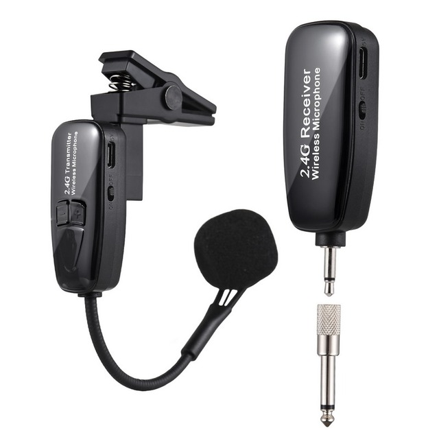 2.4G Saxophone Wireless Microphone Receiver Set Noise Reduction Professional Intelligent Noise Reduction Pickup Microphone