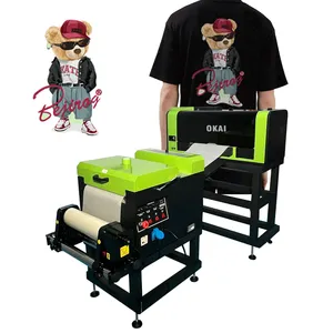 Okai 2 Heads Dtf Printer Printing Machine 30 Cm All In One A3 Dtf Print Machine With Powder Shaker