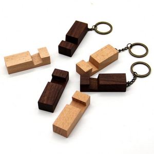 Porte-clés promotionnel portable en bois, support de téléphone portable, porte-clés personnalisé en bois avec logo sur mesure - Product Image 2