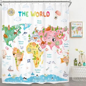 Tenda da Doccia Moderna di Lusso per <span class=keywords><strong>Bambini</strong></span>, Ecologica, Stile Americano, 180x180cm, Impermeabile in Poliestere, 12 Ganci, Stampa Digitale - Product Image 1