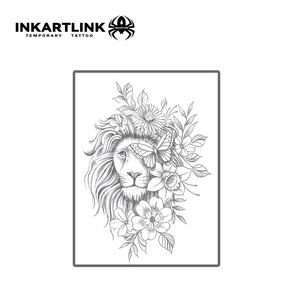 สติกเกอร์สัก<span class=keywords><strong>ลาย</strong></span>กระดาษกึ่งถาวร INKARTLINK ปลอดภัยต่อสิ่งแวดล้อม กันน้ำ <span class=keywords><strong>ลาย</strong></span><span class=keywords><strong>สิงโต</strong></span> ดอกไม้ ติดทนนาน 15 วัน จำหน่ายแบบแพ็ค - Product Image 3