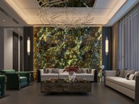 Comptoirs en granit émeraude poli de luxe, modernes et de grande taille, pour table à manger extérieure, design mural en pierre, garantie 5 ans