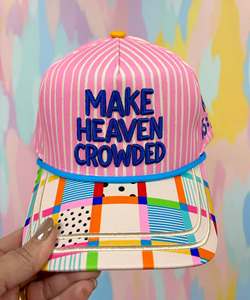 Gorra de Béisbol Personalizada de 5 Paneles con Bordado de Rayas 'Make Heaven Crowded', Estilo Retro Urbano, Gorras Deportivas - Product Image 2