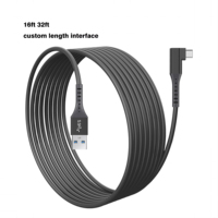 Cable USB Tipo C VR Link de 1M 5M 15FT con Ángulo Recto, Transferencia de Datos 3A 60W 5Gbps GEN 1, Cables USB-C para Videojuegos, Laptop y PC