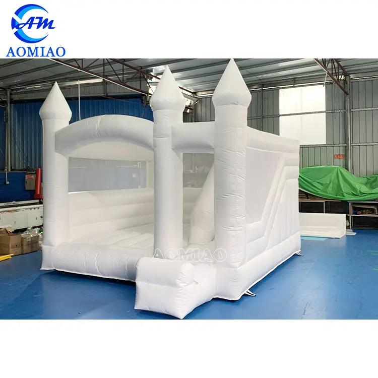 वाणिज्यिक बड़े सफेद उछाल घर Inflatable बाउंसर कूदते कॉम्बो उछालभरी महल स्लाइड के साथ शादी के लिए