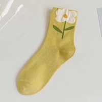 Vente en gros de chaussettes tulipe tendance printemps et été Chaussettes en coton à fleurs élégantes pour femmes