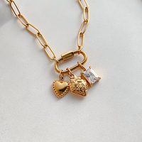 Pulsera de Cadena de Acero Inoxidable con Baño de Oro PVD de 14K, Dijes Intercambiables, Joyería DIY Personalizable con Dijes Removibles