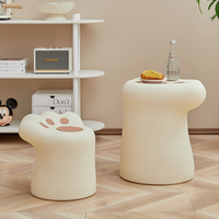 Ensemble tabouret et chaise en plastique moderne et mignon à motif patte de chat, haute qualité, vente chaude, pour chambre d'enfant, école, atelier