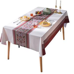 Mantel bohemio de PVC con diseño étnico impreso, impermeable, resistente al aceite, rectangular, para mesas de banquete, para hoteles y restaurantes - Product Image 3