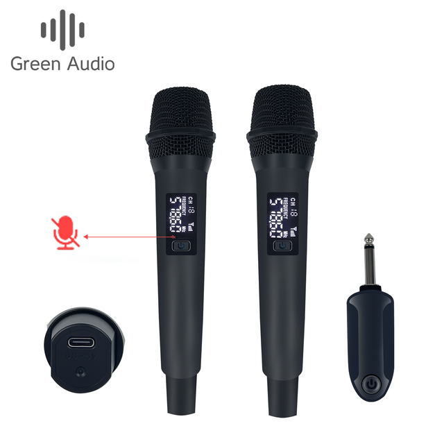 GAW-DX25 Professional Wireless Dynamic Mic System Cardioid with One Touch Mute for Conference Karaoke Interview and Handheld Use