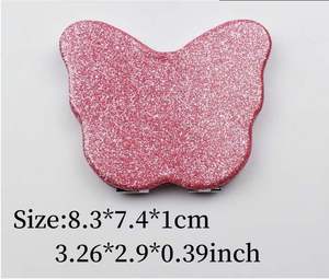 Private Label Small Travel Makeup <b>Mirror</b> Cute Luxury Pink Butterfly Double Side Pocket <b>Compact</b> Folding <b>Mirrors</b> - Product Image 6