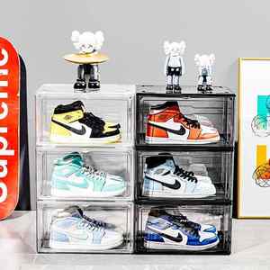 Boîte de rangement à chaussures empilable en plastique transparent Lavinia pour placard, organisateur de chaussures pliable, conteneur à baskets, support de rangement - Product Image 6