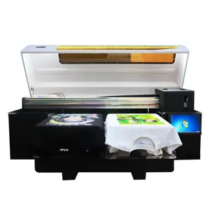 DTG T-shirt printer machine 9 colors double operating position station fit for Epson I3200 printhead