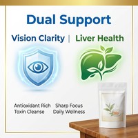 Thé pour la Santé Hépatique et la Vision – Soutien Double – Sachets de Tisane Végétalienne Sans OGM 5g par Sachet – Réparation Nocturne – 14 Sachets – Sans Gluten