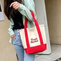 Sac fourre-tout personnalisé avec logo imprimé pour le week-end, sac de plage en toile de coton brodé pour la plage, le shopping et les pique-niques