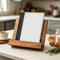 Support de livre de recettes en bois, support réglable pour livre de recettes, support d'affichage pour tablette en bois pour comptoir de cuisine