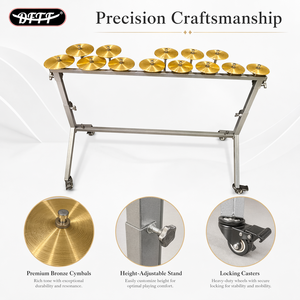 Ensemble professionnel de crotales, une <span class=keywords><strong>octave</strong></span> (do à do), 13 notes, avec support, 13 cymbales en bronze de qualité supérieure, instruments de percussion - Product Image 4