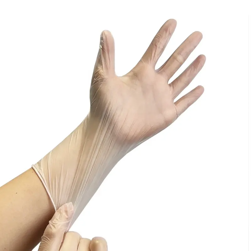 GMC Transparent Disposable PVC Gloves 100PCS Food Grade Vinyl Gloves Powder Free Working Gloves